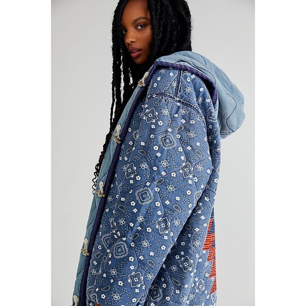 Free People by Dr. Collectors Reversible Denim Windbreaker - Picture 6 of 16